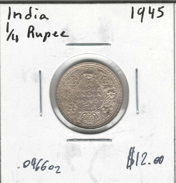 India: 1945 1/4 Rupee