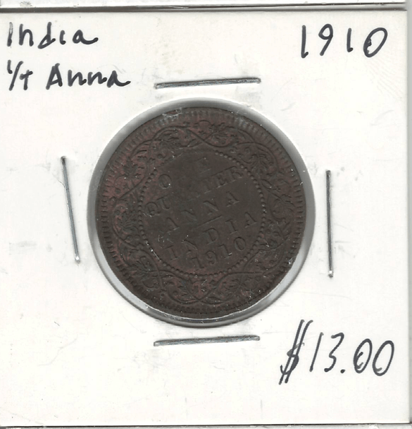 India: 1910 1/4 Anna