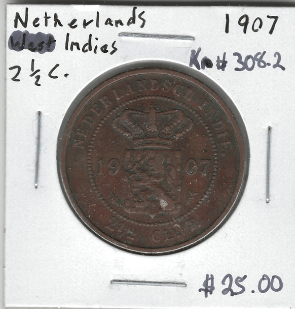 Netherlands Indies: 1907 2 1/2 Cent