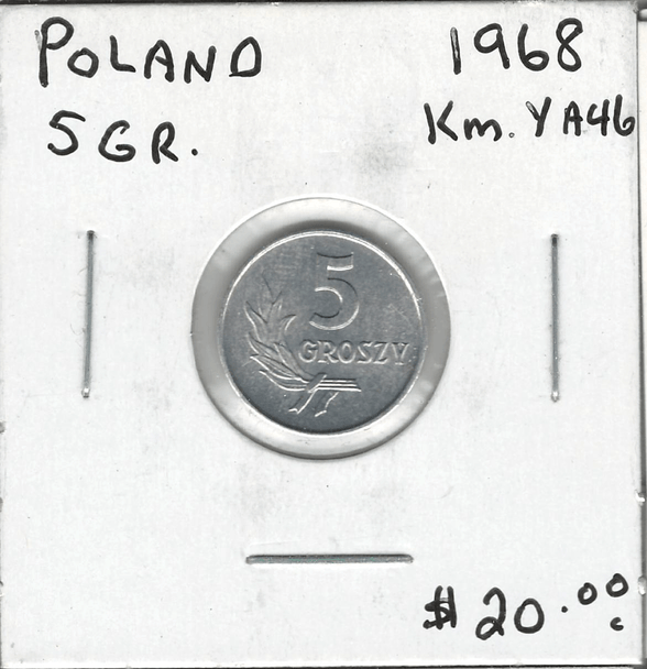 Poland: 1968 5 Groszy