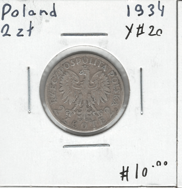 Poland: 1934 2 Zlote Lot#4