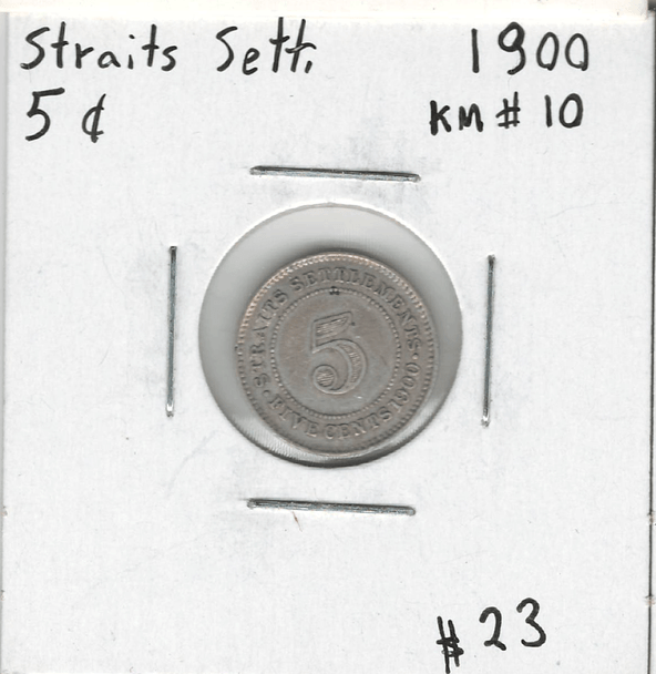 Straits Settlements: 1900 5 Cents Lot#2