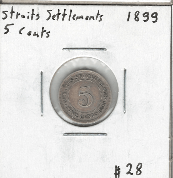 Straits Settlements: 1899 5 Cents Lot#2