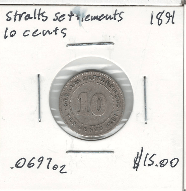 Straits Settlements: 1891 10 Cents