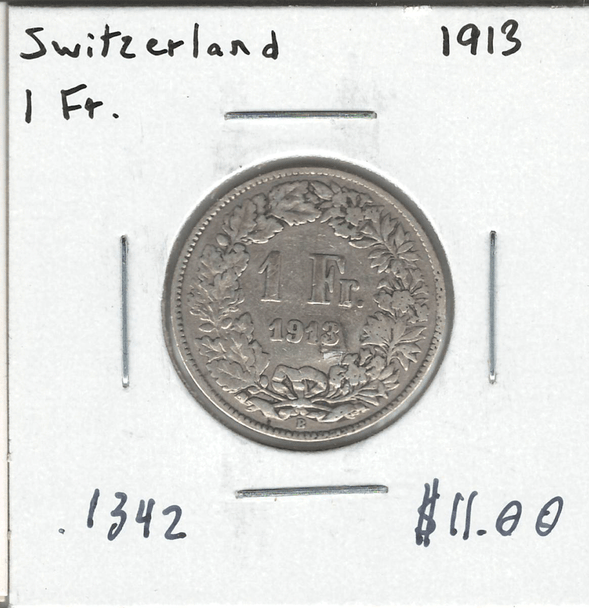 Switzerland: 1913 1 Franc