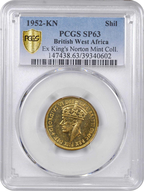 British West Africa: 1952-KN Shilling PCGS SP63 King's Norton Mint Collection