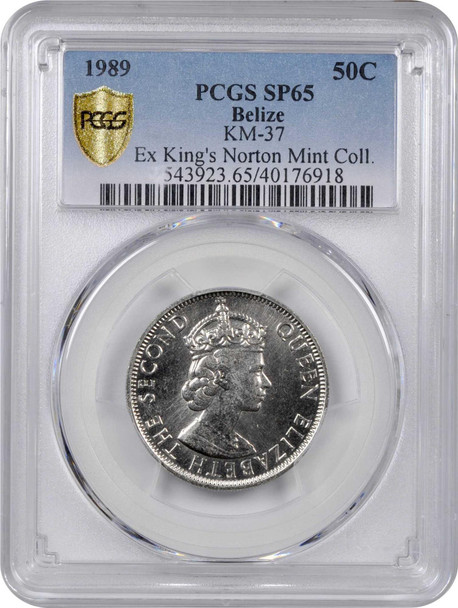 Belize : 1989 50 Cents PCGS SP65 King's Norton Mint Collection