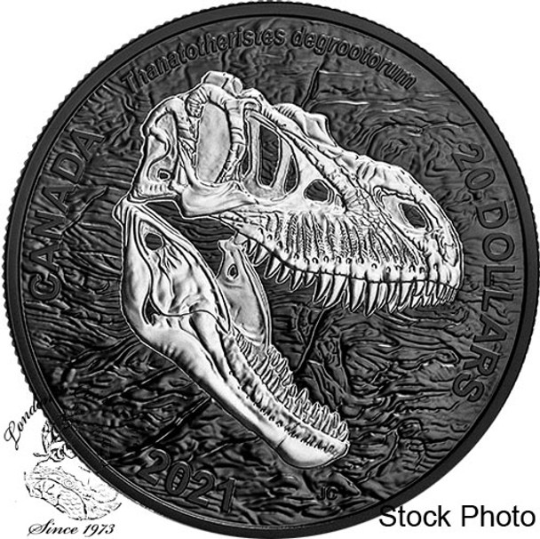 Canada: 2021 $20 Discovering Dinosaurs: Reaper of Death 1 oz Pure Silver Coin