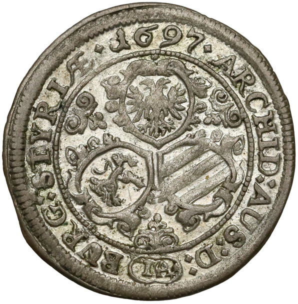 Austria: 1697 Silver 3 Kreuzer Graz Mint Leopold