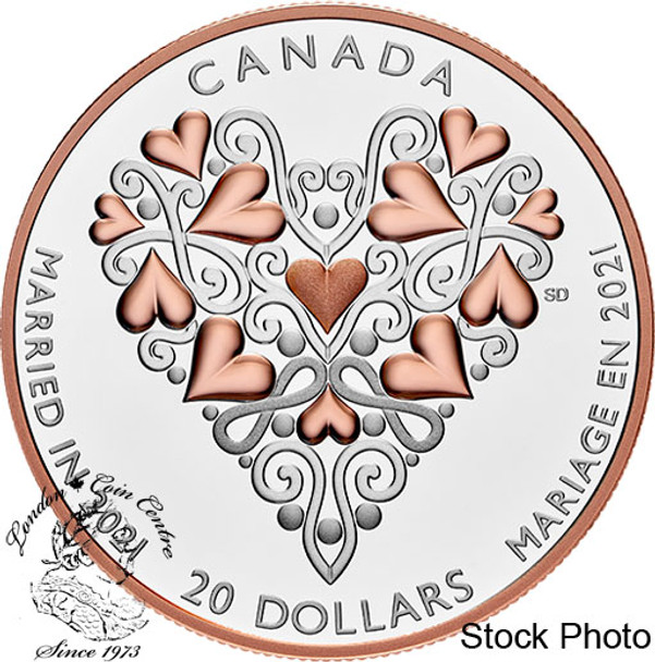 Canada: 2021 $20 Best Wishes on Your Wedding Day! Fine Silver Coin