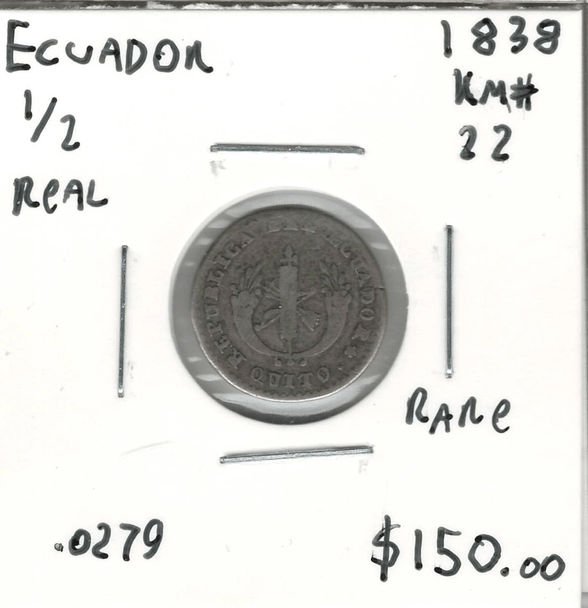 Ecuador: 1838 1/2 Real Rare