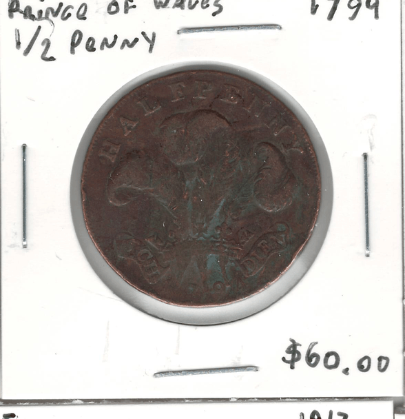 Great Britain: 1794 1/2 Penny Prince of Wales