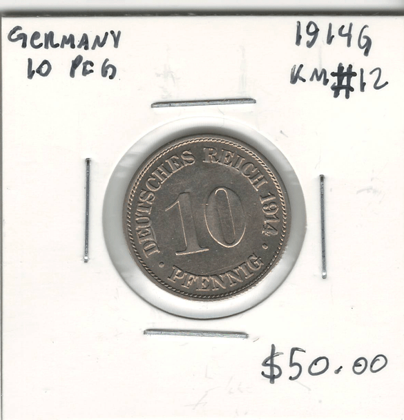 Germany: 1914G 10 Pfennig