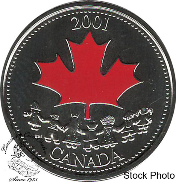 Canada: 2001P 25 Cent Canada Day Colour Proof Like