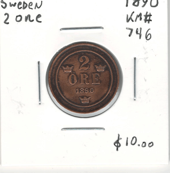 Sweden: 1890 2 Ore