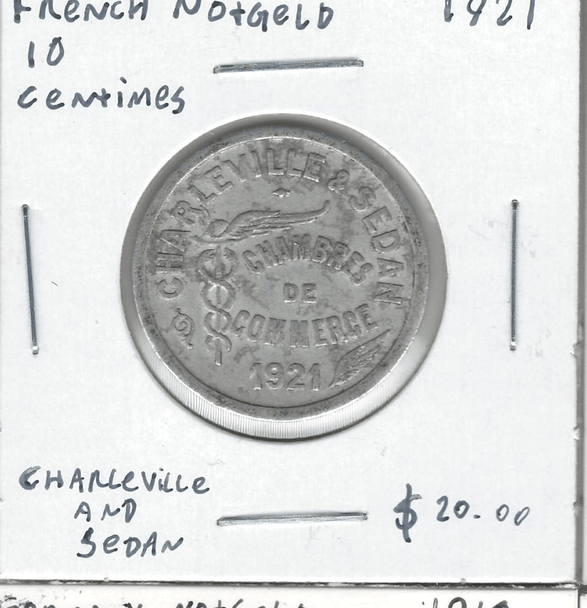 French Notgeld: 1921 10 Centimes Charleville and Sedan