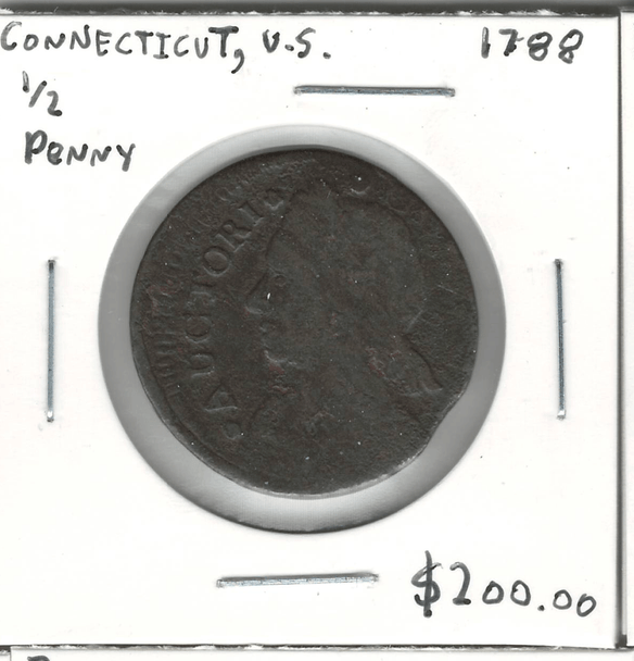 United States: Connecticut: 1788 1/2 Penny