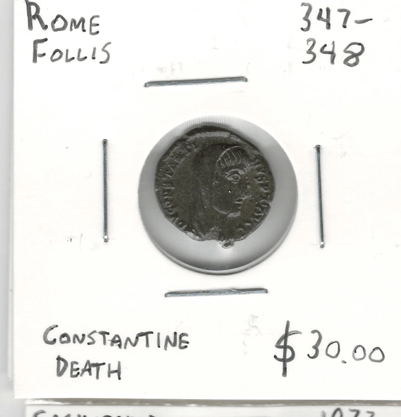 Rome: 347 - 348 Follis Constantine Death