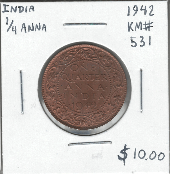 India: 1942 1/4 Anna