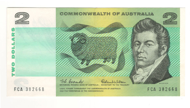 Australia: 1966 2 Dollar Banknote Lot#2