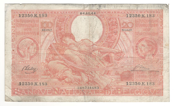 Belgium: 1944 100 Francs Banknote P. 114