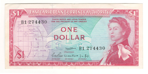 East Caribbean: 1965 Dollar Banknote P. 13A