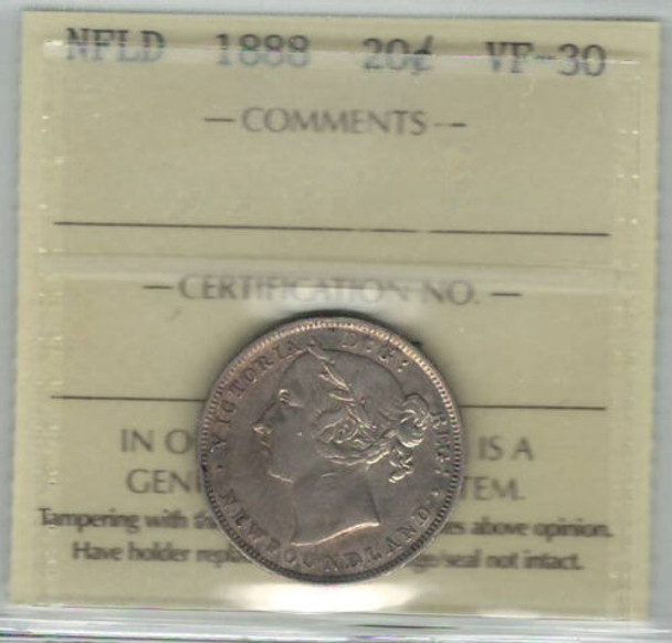 Canada: Newfoundland: 1888 20 Cent ICCS VF30