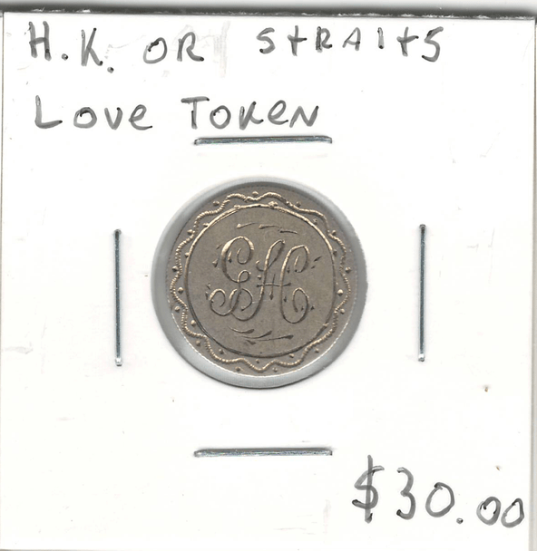 Hong Kong Or Straits Settlements Love Token "GH"