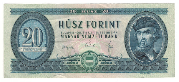 Hungary: 1965 20 Forint Banknote