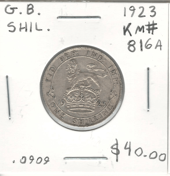 Great Britain: 1923 Silver Shilling