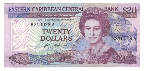 East Caribbean: 1987 - 1988 20 Dollar Banknote