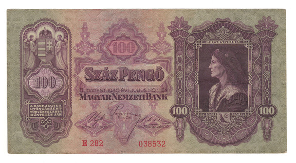 Hungary: 1930 100 Pengo Banknote