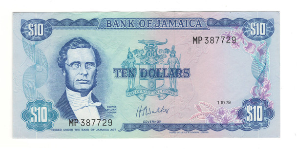 Jamaica: 1979 10 Dollars Banknote