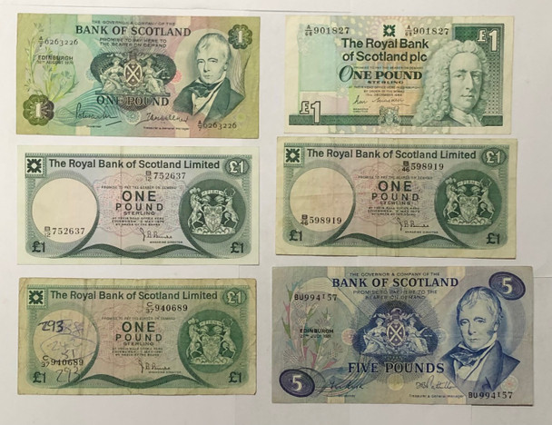 Scotland: Banknote Collection Lot (6 Pieces)