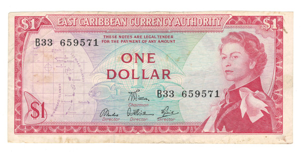 East Caribbean: 1965 Dollar Banknote Lot#4