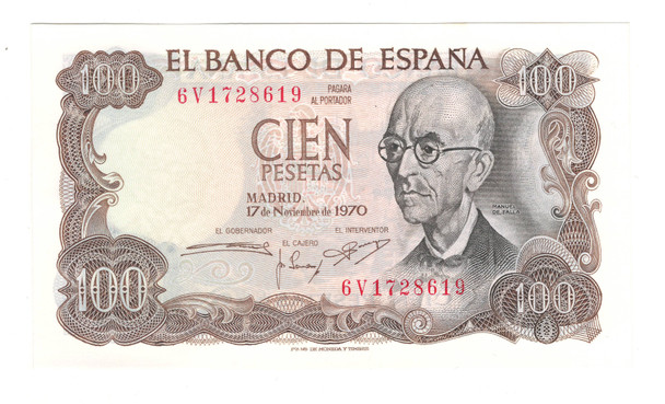 Spain: 1970 100 Pesetas Banknote P.152