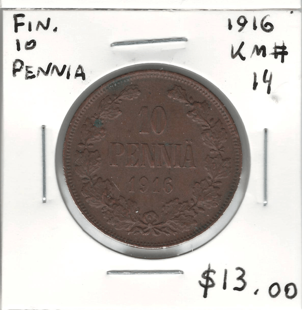 Finland: 1916 10 Pennia
