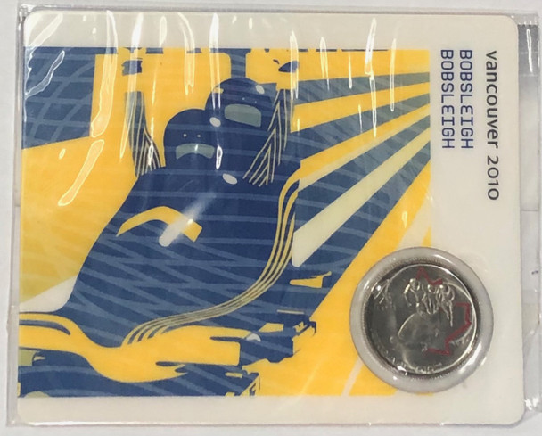 Canada: 2008 25 Cent Vancouver Olympics Bobsleigh Sport Card with Coin