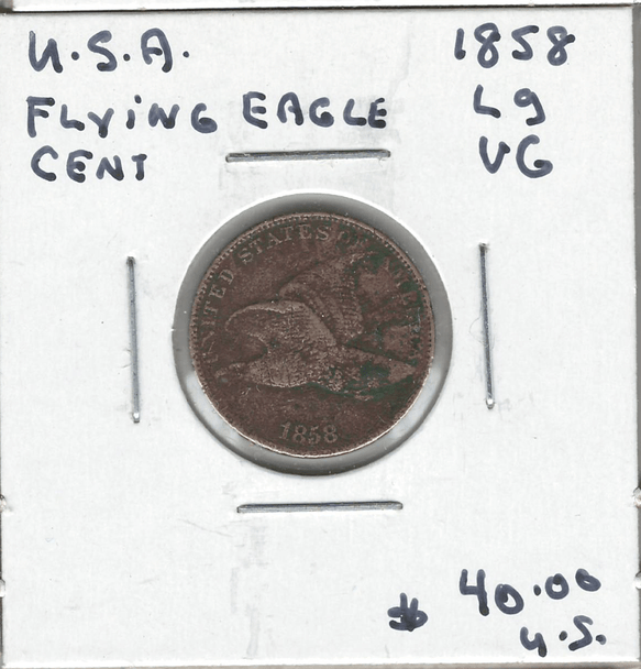 United States: 1858 Flying Eagle Cent Large Letters VG Lot#3