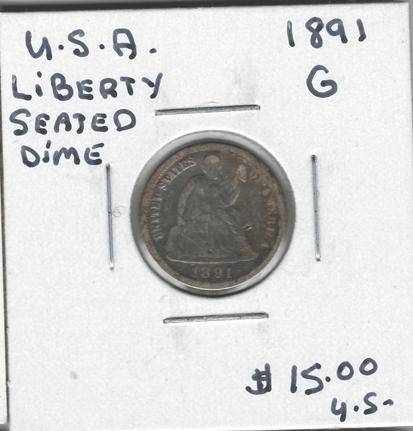 United States: 1891 10 Cent G4