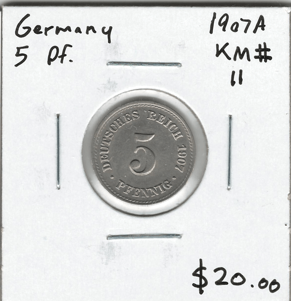 Germany: 1907A 5 Pfennig