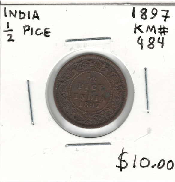 India: 1897 1/2 Pice