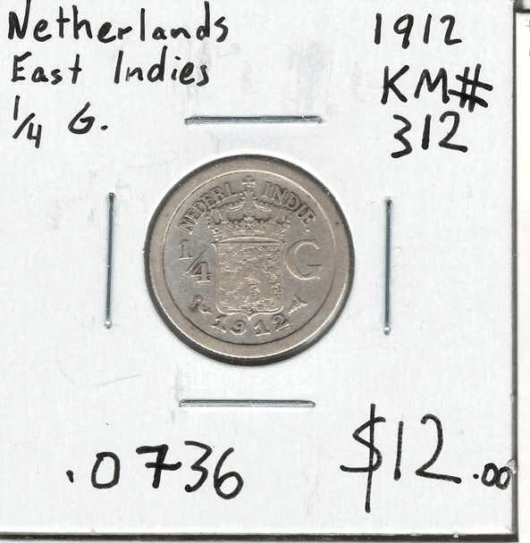 Netherlands: East Indies: 1912 1/4 Gulden