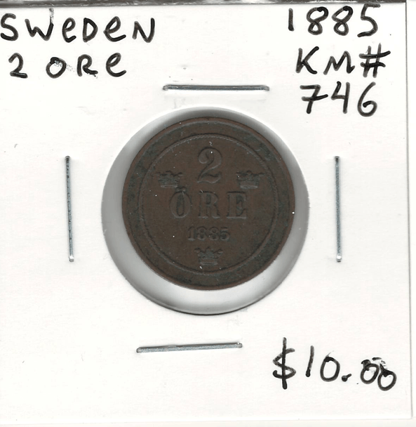 Sweden: 1885 2 Ore