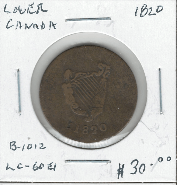 Lower Canada: 1820 1/2 Penny Token LC-60E1