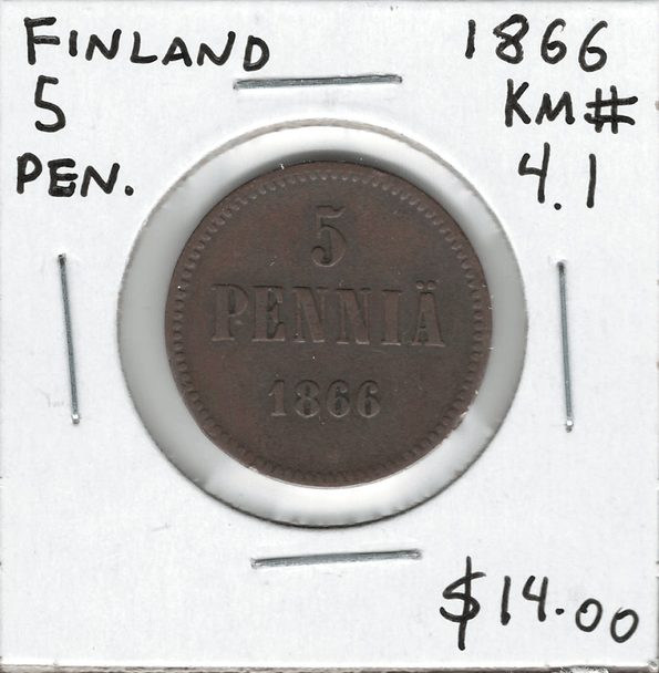 Finland: 1866 5 Pennia