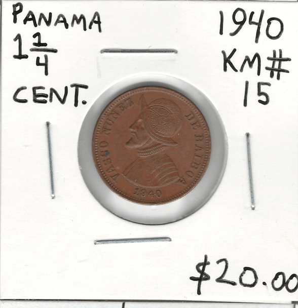 Panama: 1940 1 1/4 Cent