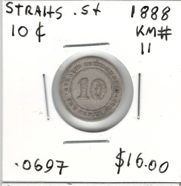 Straits Settlements: 1888 10 Cent