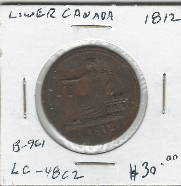 Lower Canada: 1812 1/2 Penny Token LC-48C2