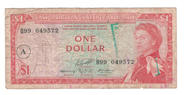 East Caribbean (Antigua): 1965 Dollar Banknote